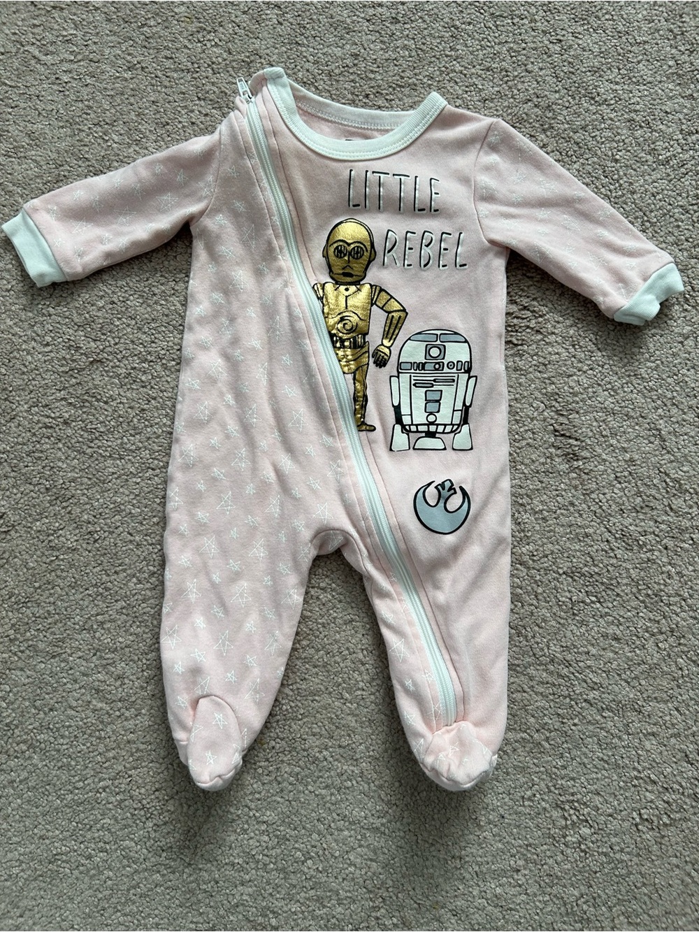 Little Rebel Star Wars Baby One-Piece Sleeper (3 Months)